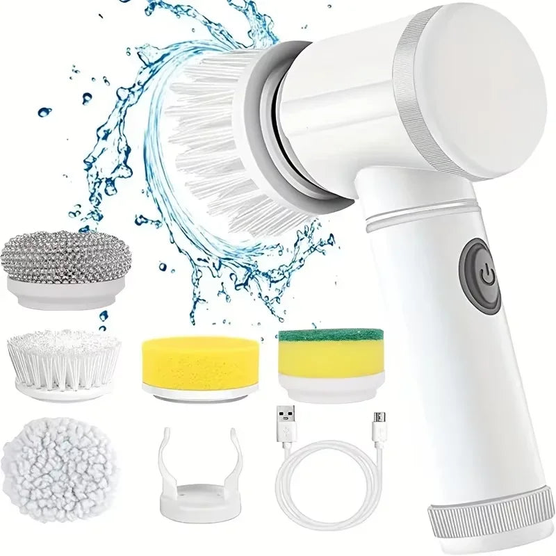 SpinSpark™ Cordless Electric Scrubber – 5 Cleaning Heads