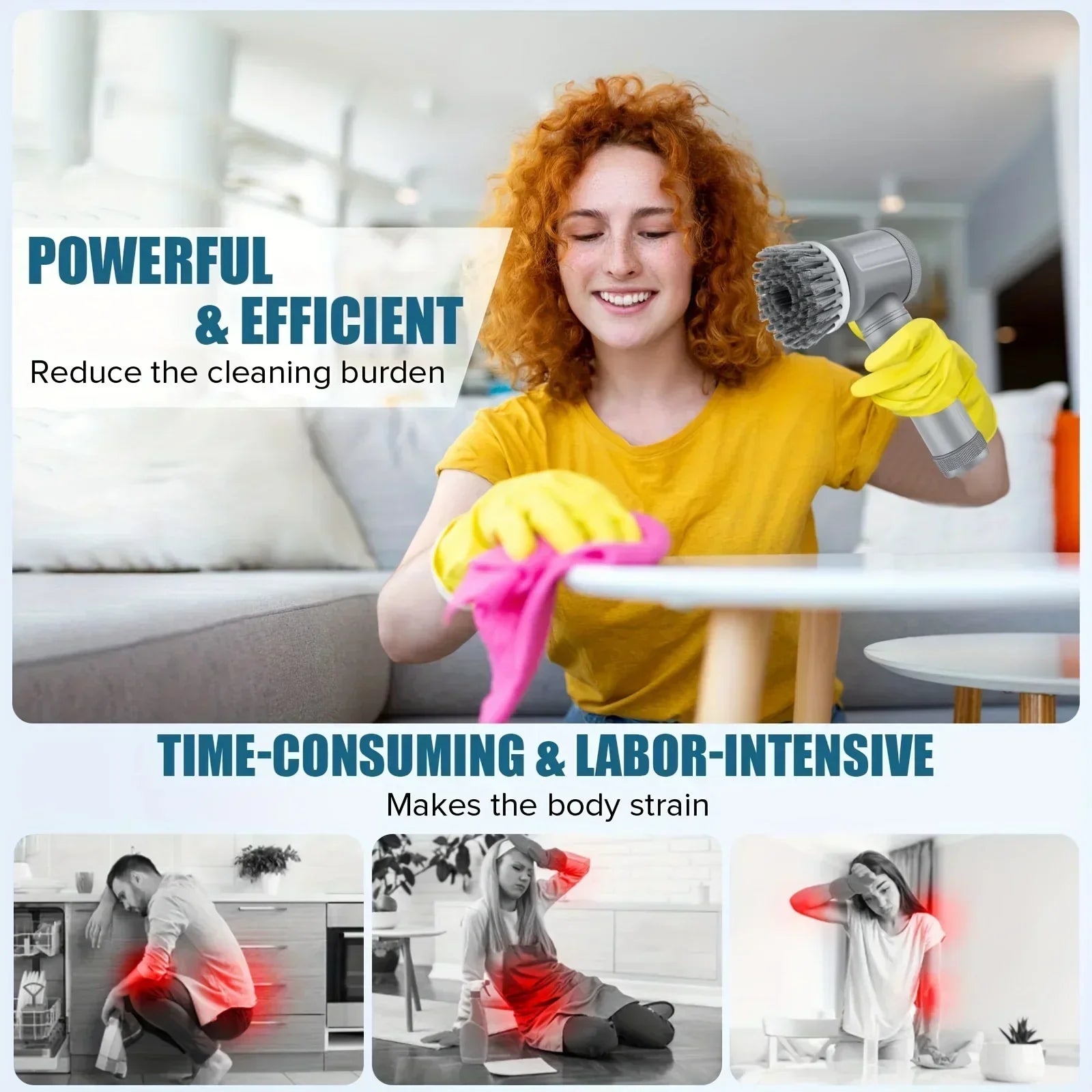 SpinSpark™ Cordless Electric Scrubber – 5 Cleaning Heads
