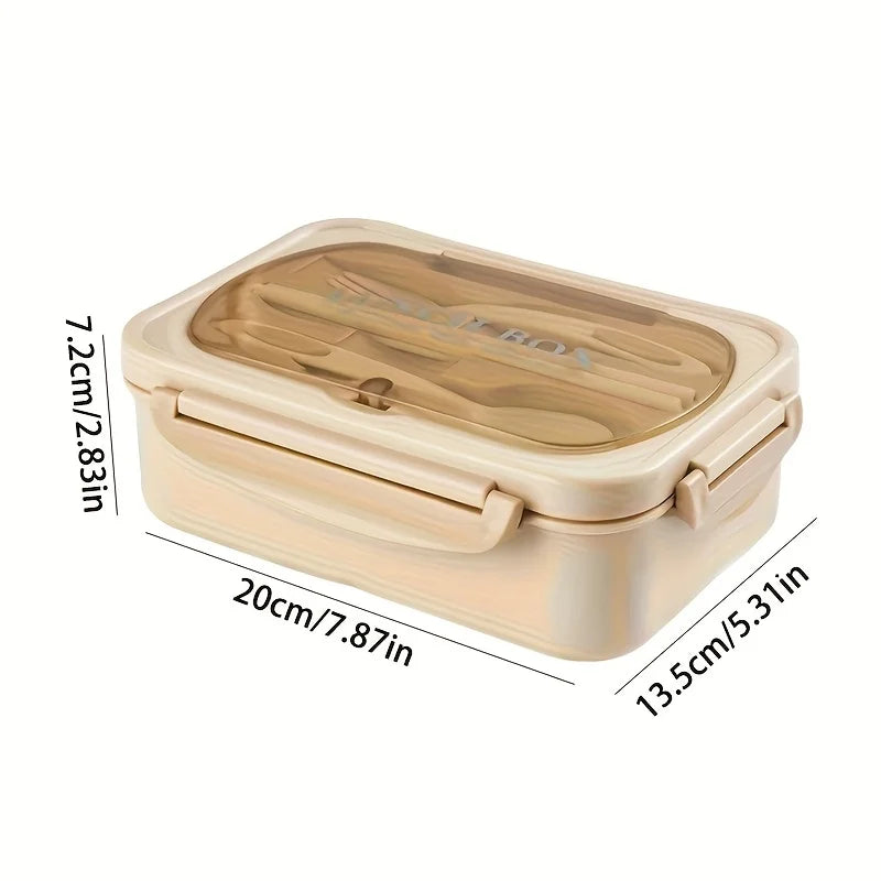 Insulated Bento Lunch Box with Utensils – 3-Compartment Leak-Resistant Lunch Container