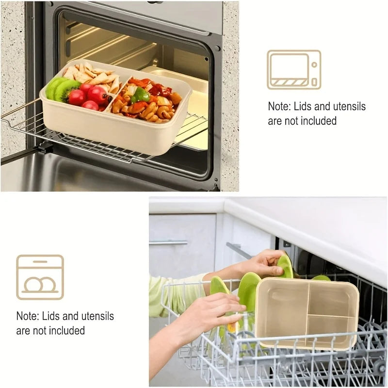 Insulated Bento Lunch Box with Utensils – 3-Compartment Leak-Resistant Lunch Container