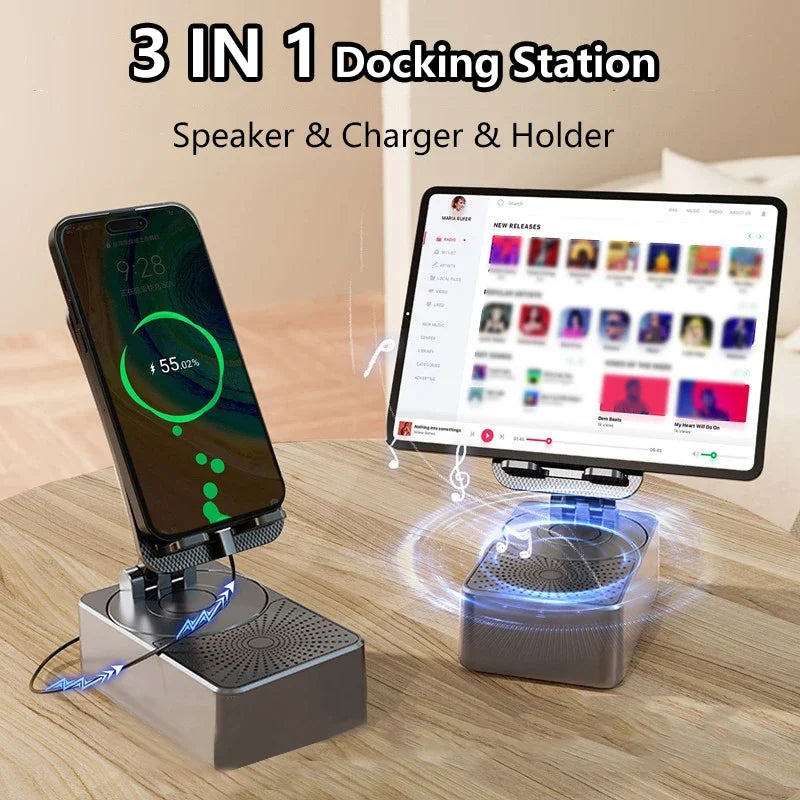 3-in-1 Bluetooth Speaker & Charging Phone Stand